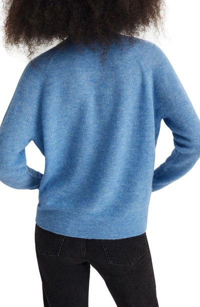 Shop Madewell Ginny V-neck Alpaca Blend Sweater In Heather Oasis