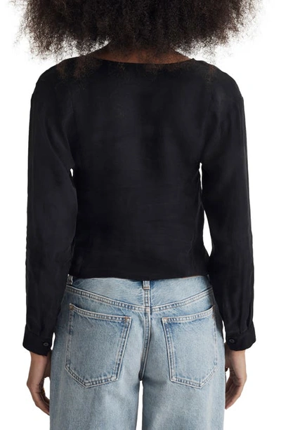 Shop Madewell Brushed Ruched Top In True Black