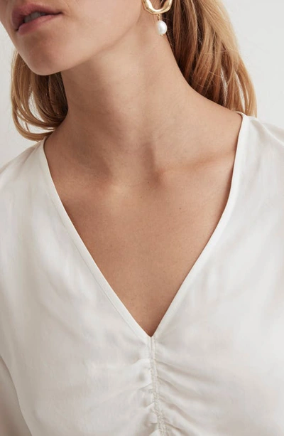 Shop Madewell Brushed Ruched Top In Lighthouse