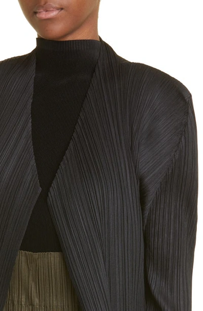 Shop Issey Miyake Monthly Colors December Pleated Cardigan In Black