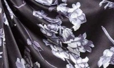 Shop Cinq À Sept Anwen Floral Asymmetric Hem Silk Maxi Dress In Black Multi