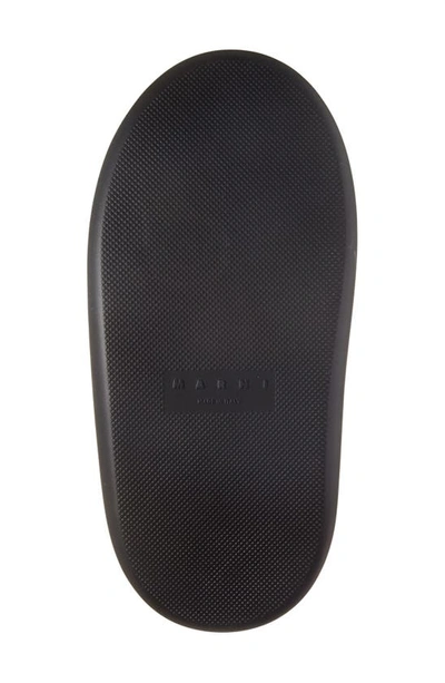 Marni Padded Leather Sneakers With Flat Rubber Sole In Black