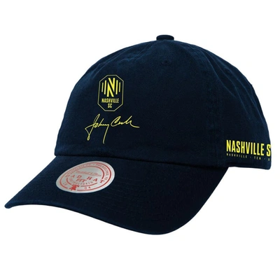 Shop Mitchell & Ness Navy Nashville Sc X Johnny Cash Adjustable Dad Hat