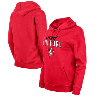 Shop New Era Red Miami Heat 2023/24 City Edition Pullover Hoodie