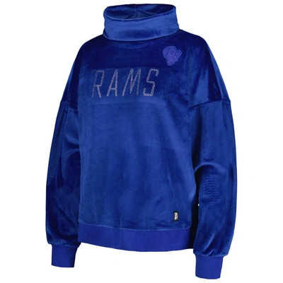 Shop Dkny Sport Royal Los Angeles Rams Deliliah Rhinestone Funnel Neck Pullover Sweatshirt