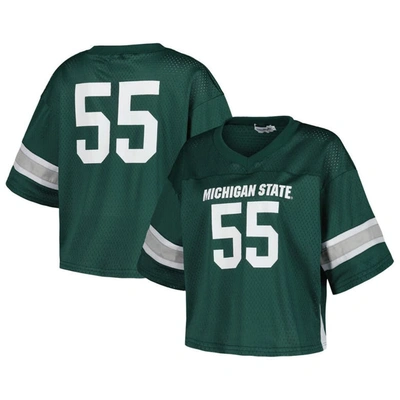 Shop Established & Co. #55 Green Michigan State Spartans Fashion Boxy Cropped Football Jersey