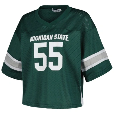 Shop Established & Co. #55 Green Michigan State Spartans Fashion Boxy Cropped Football Jersey