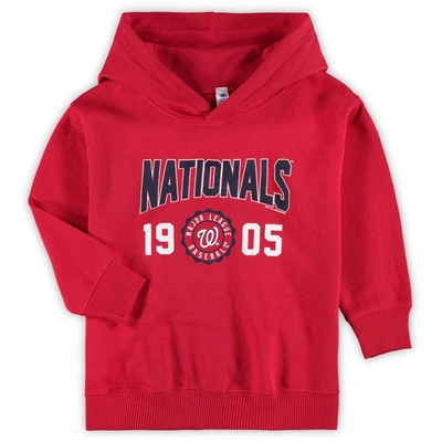 Shop Soft As A Grape Toddler  Red Washington Nationals Wordmark Pullover Hoodie