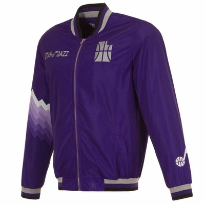 Shop Jh Design Purple Utah Jazz 2023/24 City Edition Nylon Full-zip Bomber Jacket