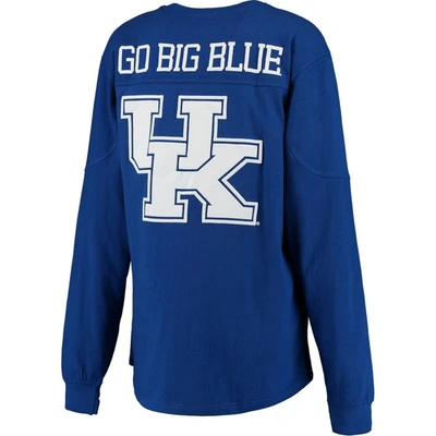 Shop Pressbox Royal Kentucky Wildcats Team Logo The Big Shirt Oversized Long Sleeve Shirt