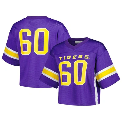 Shop Established & Co. Purple Lsu Tigers Fashion Boxy Cropped Football Jersey