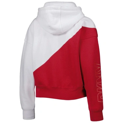 Shop Dkny Sport White/red Tampa Bay Buccaneers Bobbi Color Blocked Pullover Hoodie