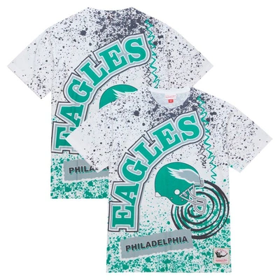 Shop Mitchell & Ness White Philadelphia Eagles Big & Tall Allover Print T-shirt