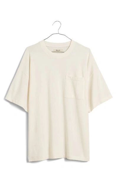 Shop Madewell Garment-dyed Oversize Cotton Pocket T-shirt In Lighthouse