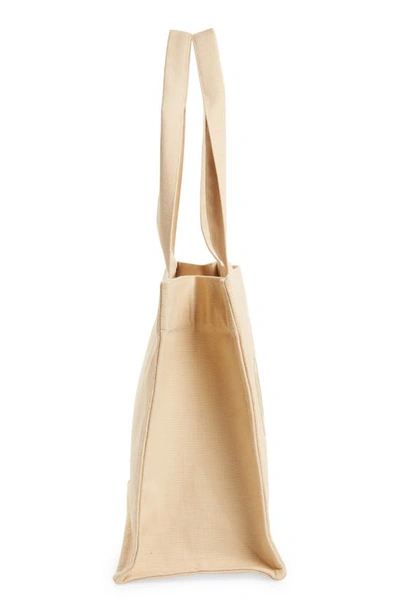 Shop Ganni Large Easy Recycled Polyester Shopper Bag In Buttercream