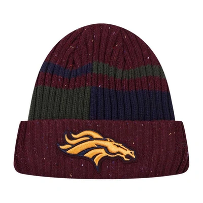 Shop Pro Standard Burgundy Denver Broncos Speckled Cuffed Knit Hat