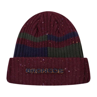 Shop Pro Standard Burgundy Denver Broncos Speckled Cuffed Knit Hat
