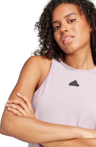 Shop Adidas Originals Future Icons 3-stripes Sleeveless Dress In Preloved Fig/ Black