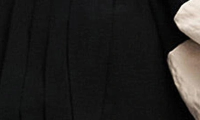 Shop Asos Design Contrast Sleeve Asymmetric Neckline Midi Dress In Black
