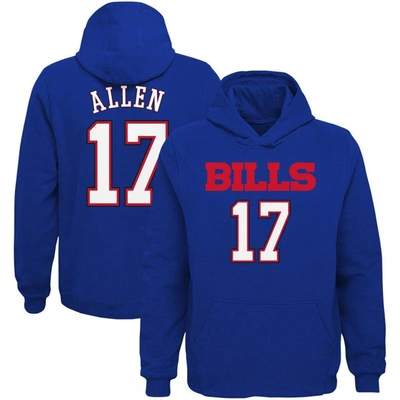 Shop Outerstuff Youth Josh Allen Royal Buffalo Bills Mainliner Player Name & Number Pullover Hoodie