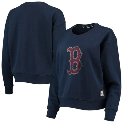 Shop Dkny Sport Navy Boston Red Sox Carrie Pullover Sweatshirt
