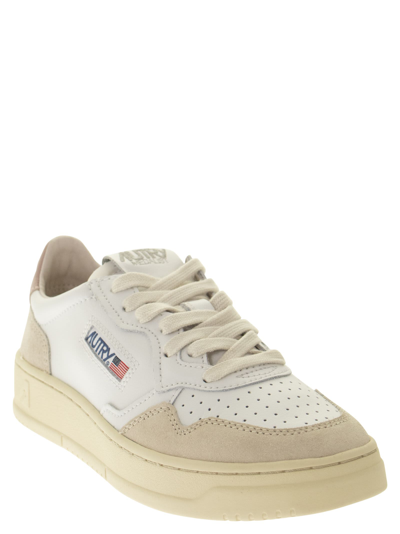 Shop Autry Medalist Low Leather And Suede Sneakers