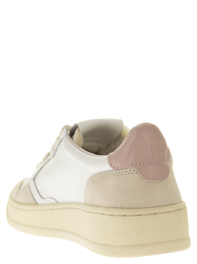 Shop Autry Medalist Low Leather And Suede Sneakers