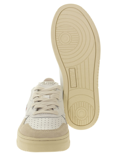 Shop Autry Medalist Low Leather And Suede Sneakers