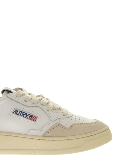 Shop Autry Medalist Low Leather And Suede Sneakers