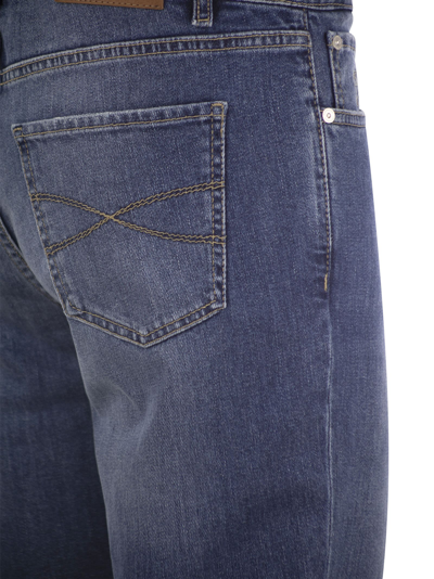 Shop Brunello Cucinelli Five Pocket Slim Fit Trousers In Comfort Denim