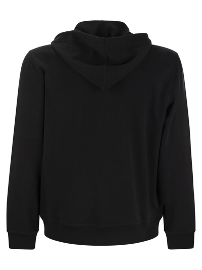 Shop Brunello Cucinelli Techno Cotton Interlock Zip Front Hooded Sweatshirt