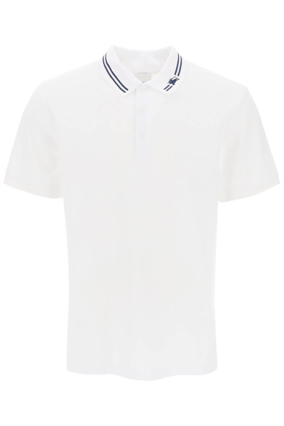 Shop Burberry Polo With Striped Collar