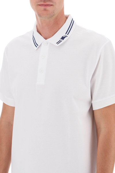 Shop Burberry Polo With Striped Collar