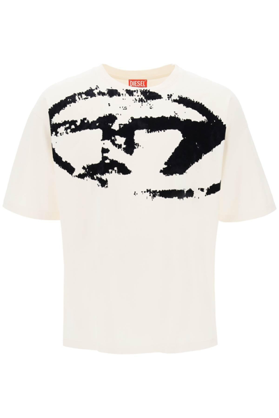 Shop Diesel T Boxt N14 T Shirt With Flocked Logo