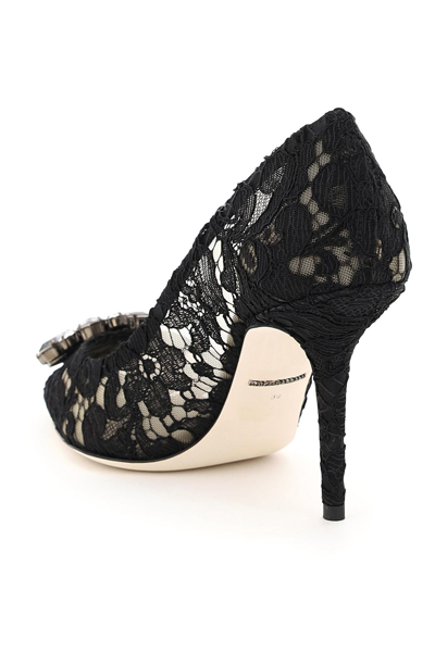 Shop Dolce & Gabbana Lace Bellucci Pumps With Broche