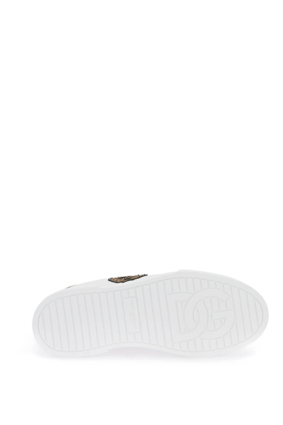 Shop Dolce & Gabbana Portofino Sneakers With Logo Patch
