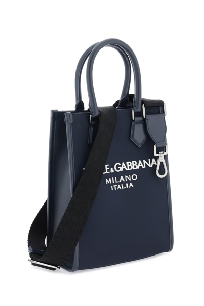 Shop Dolce & Gabbana Small Nylon Tote Bag With Logo