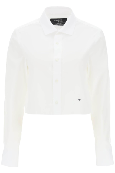 Shop Homme Girls Cotton Twill Cropped Shirt