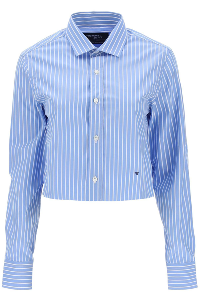 Shop Homme Girls Cropped Striped Poplin Shirt