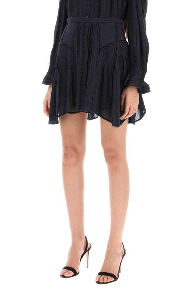 Shop Marant Etoile Isabel  Jorena Mini Skirt With Lace Inserts