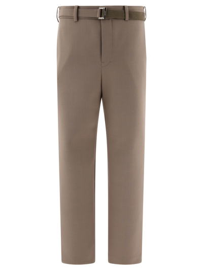Shop Sacai Belted Trousers