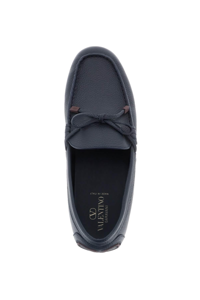 Shop Valentino Garavani Leather Loafers With Bow