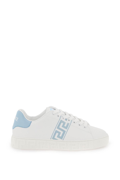 Shop Versace Greca Sneakers With Embroidery