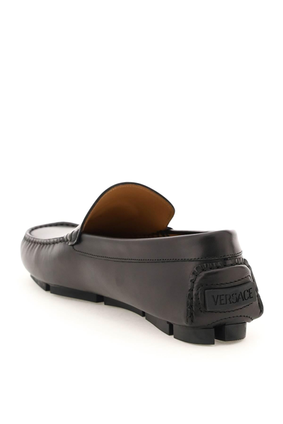Shop Versace La Medusa Leather Loafers