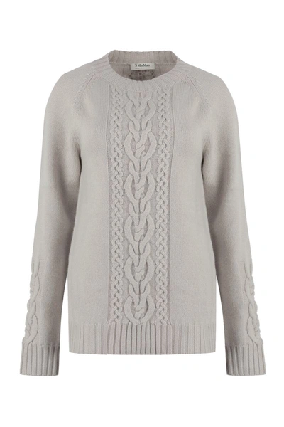 Shop 's Max Mara Ginny Wool-blend Crew-neck Sweater In Ecru