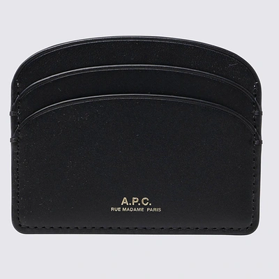 Shop Apc A.p.c. Black Leather Demi-lune Cardholder