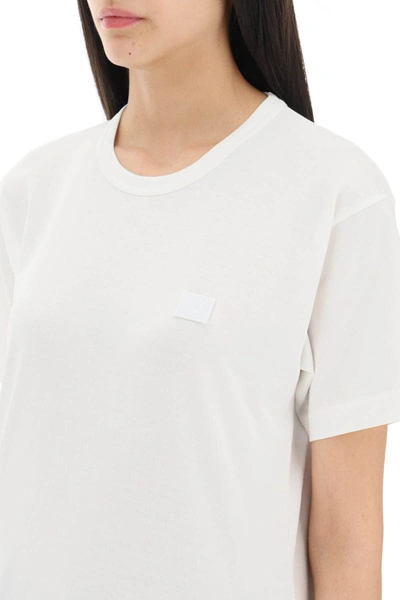 Shop Acne Studios Face Logo T-shirt In White