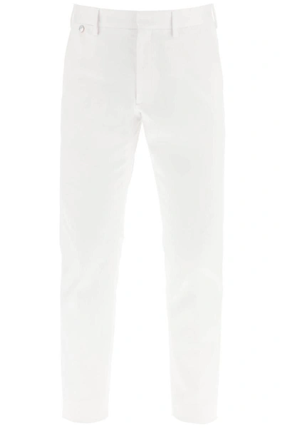 Shop Agnona Cotton Chino Pants In White