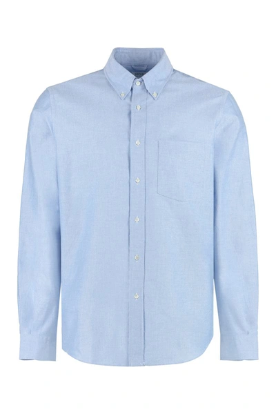 Shop Aspesi Cotton Poplin Shirt In Blue