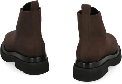 Shop Bottega Veneta Lug Lace-up Ankle Boots In Brown